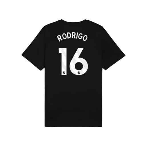 2025-2026 Man City FtblESS Tee (Black) (Rodrigo 16)