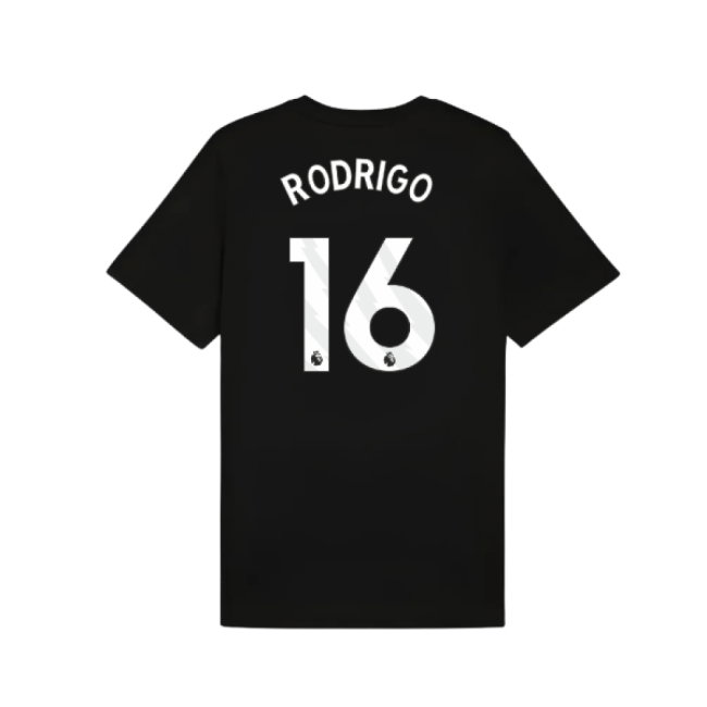 2025-2026 Man City FtblESS Tee (Black) (Rodrigo 16)