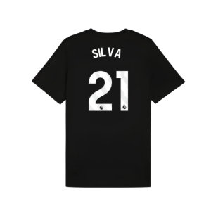 2025-2026 Man City FtblESS Tee (Black) (Silva 21)