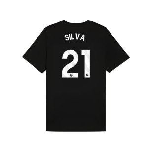 2025-2026 Man City FtblESS Tee (Black) (Silva 21)