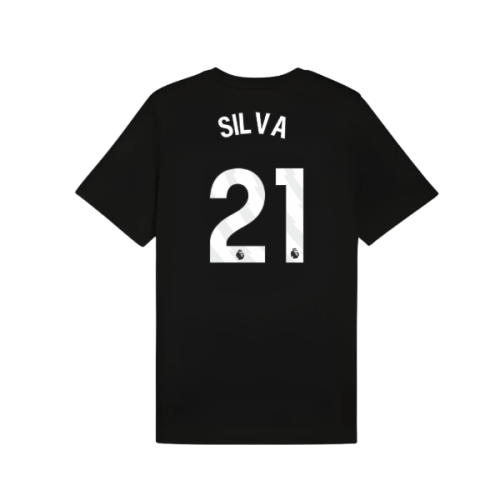 2025-2026 Man City FtblESS Tee (Black) (Silva 21)