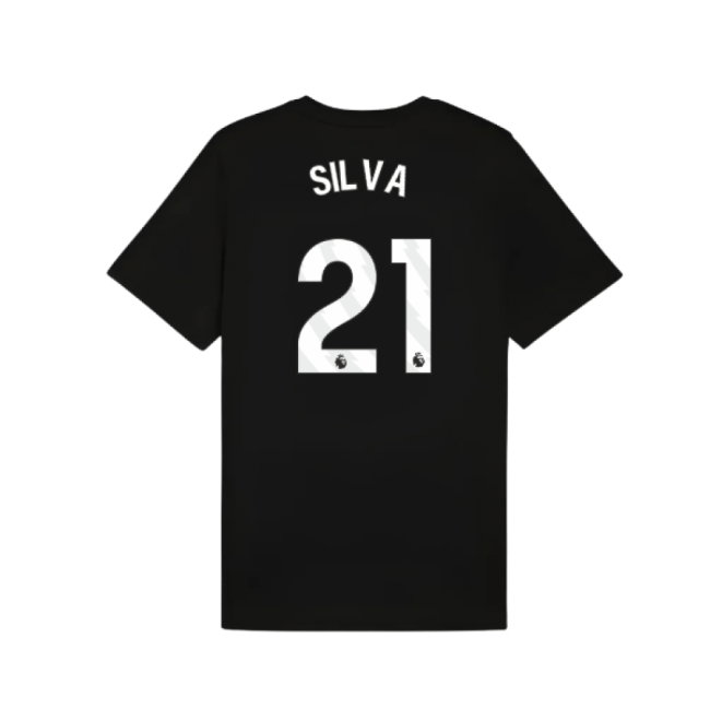 2025-2026 Man City FtblESS Tee (Black) (Silva 21)