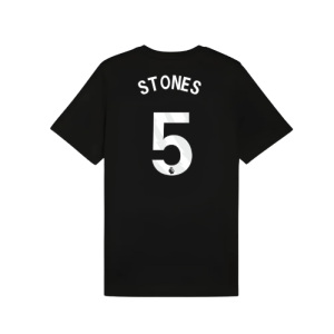 2025-2026 Man City FtblESS Tee (Black) (Stones 5)