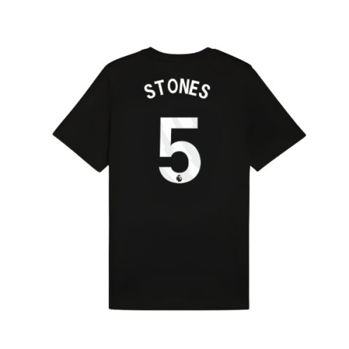 2025-2026 Man City FtblESS Tee (Black) (Stones 5)