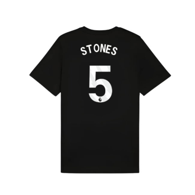 2025-2026 Man City FtblESS Tee (Black) (Stones 5)