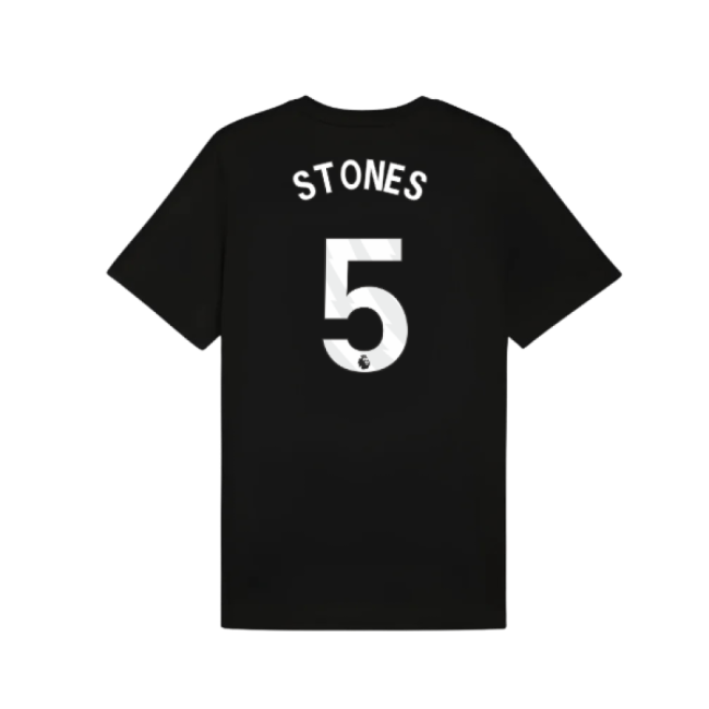 2025-2026 Man City FtblESS Tee (Black) (Stones 5)