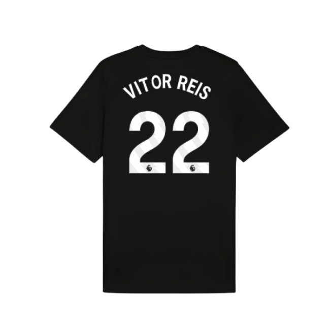2025-2026 Man City FtblESS Tee (Black) (Vitor Reis 22)