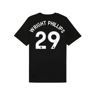 2025-2026 Man City FtblESS Tee (Black) (Wright Phillips 29)