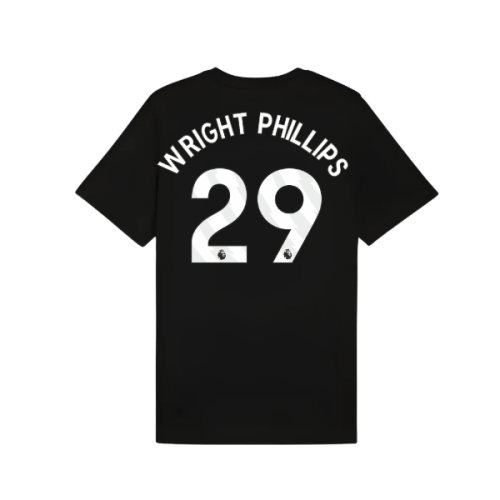 2025-2026 Man City FtblESS Tee (Black) (Wright Phillips 29)