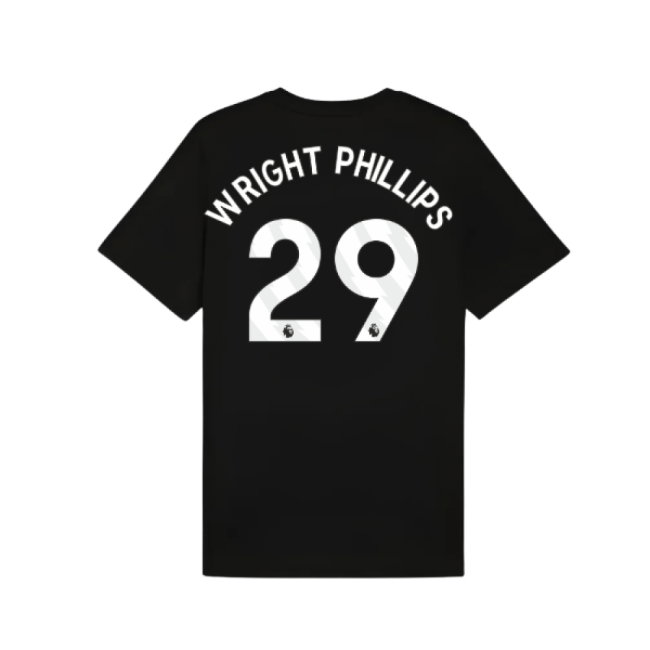 2025-2026 Man City FtblESS Tee (Black) (Wright Phillips 29)