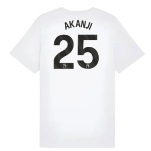 2025-2026 Man City FtblESS Tee (White) - Kids (Akanji 25)