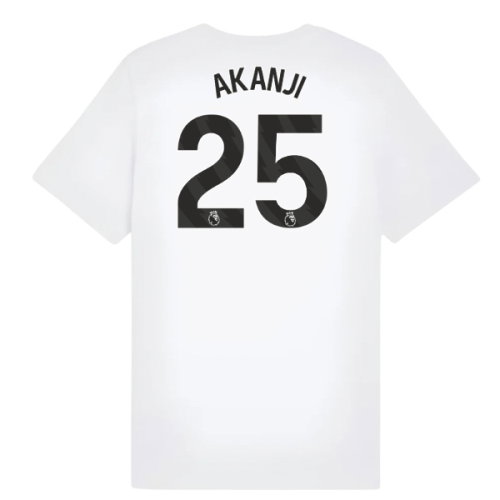 2025-2026 Man City FtblESS Tee (White) - Kids (Akanji 25)
