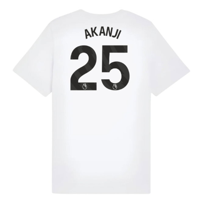 2025-2026 Man City FtblESS Tee (White) - Kids (Akanji 25)
