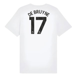 2025-2026 Man City FtblESS Tee (White) - Kids (De Bruyne 17)