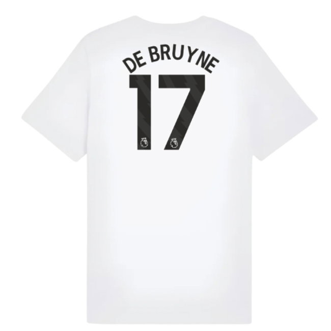 2025-2026 Man City FtblESS Tee (White) - Kids (De Bruyne 17)