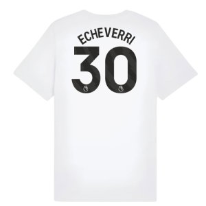 2025-2026 Man City FtblESS Tee (White) - Kids (Echeverri 30)