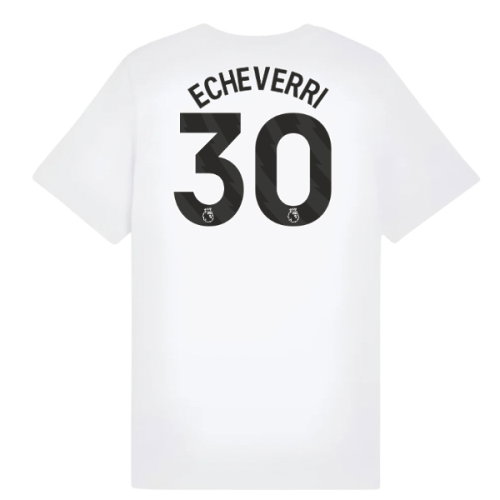 2025-2026 Man City FtblESS Tee (White) - Kids (Echeverri 30)