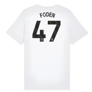 2025-2026 Man City FtblESS Tee (White) - Kids (Foden 47)