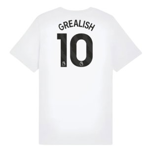 2025-2026 Man City FtblESS Tee (White) - Kids (Grealish 10)
