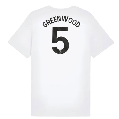 2025-2026 Man City FtblESS Tee (White) - Kids (Greenwood 5)