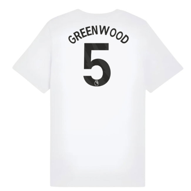 2025-2026 Man City FtblESS Tee (White) - Kids (Greenwood 5)
