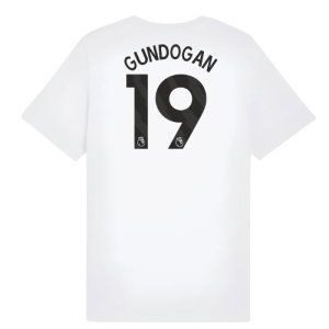 2025-2026 Man City FtblESS Tee (White) - Kids (Gundogan 19)