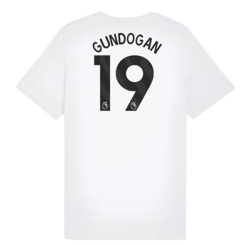 2025-2026 Man City FtblESS Tee (White) - Kids (Gundogan 19)