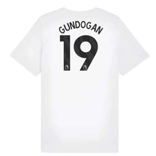 2025-2026 Man City FtblESS Tee (White) - Kids (Gundogan 19)