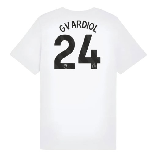 2025-2026 Man City FtblESS Tee (White) - Kids (Gvardiol 24)