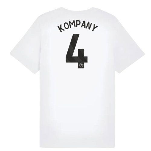 2025-2026 Man City FtblESS Tee (White) - Kids (Kompany 4)