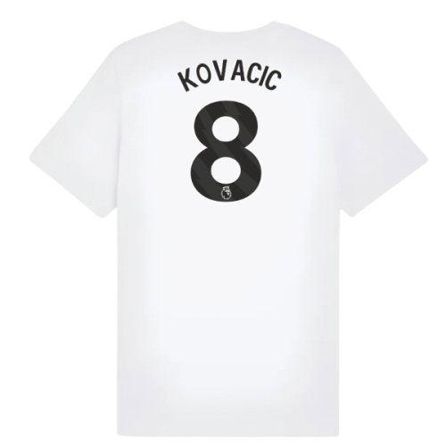 2025-2026 Man City FtblESS Tee (White) - Kids (Kovacic 8)