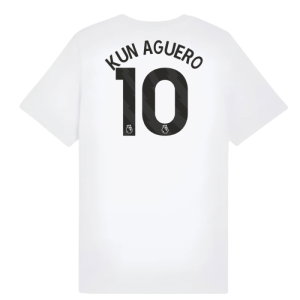 2025-2026 Man City FtblESS Tee (White) - Kids (Kun Aguero 10)