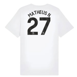 2025-2026 Man City FtblESS Tee (White) - Kids (Matheus N. 27)