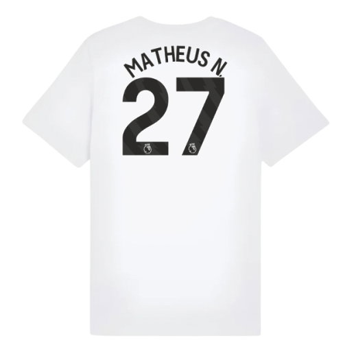 2025-2026 Man City FtblESS Tee (White) - Kids (Matheus N. 27)