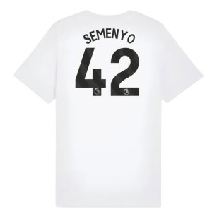 2025-2026 Man City FtblESS Tee (White) - Kids (Semenyo 42)