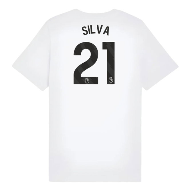 2025-2026 Man City FtblESS Tee (White) - Kids (Silva 21)