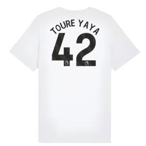 2025-2026 Man City FtblESS Tee (White) - Kids (Toure Yaya 42)