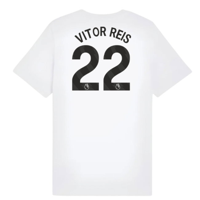 2025-2026 Man City FtblESS Tee (White) - Kids (Vitor Reis 22)