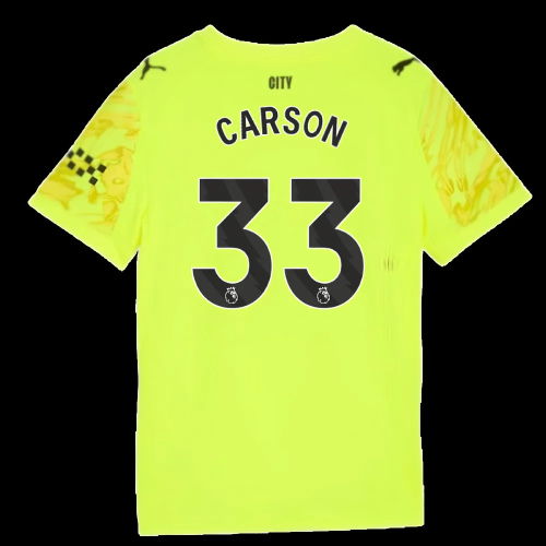 2025-2026 Man City Goalkeeper Third Shirt (Yellow) - Kids (Carson 33)