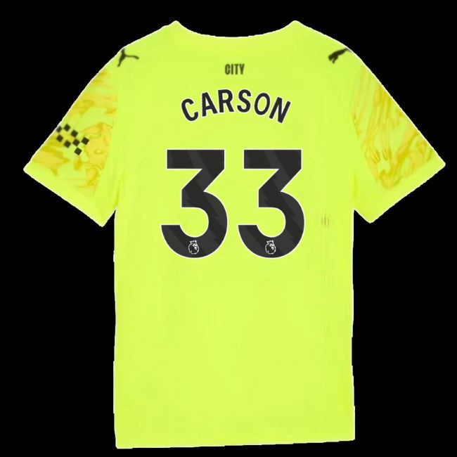 2025-2026 Man City Goalkeeper Third Shirt (Yellow) - Kids (Carson 33)