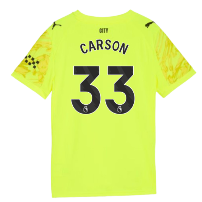 2025-2026 Man City Goalkeeper Third Shirt (Yellow) - Kids (Carson 33)
