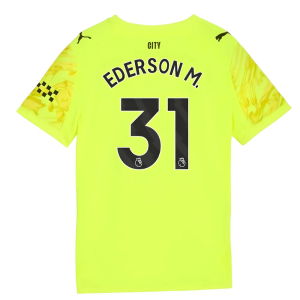 2025-2026 Man City Goalkeeper Third Shirt (Yellow) - Kids (Ederson M. 31)