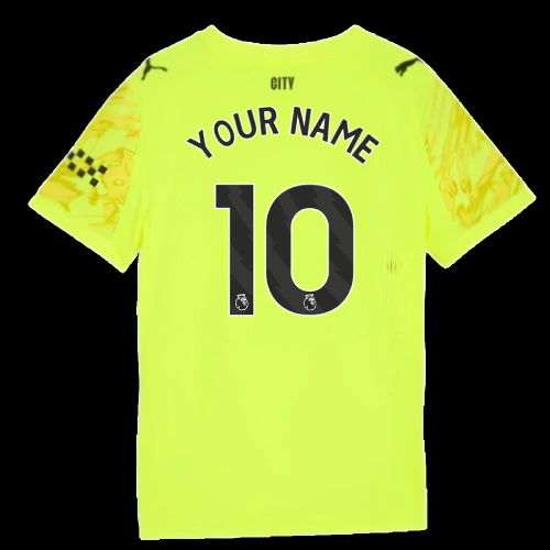 2025-2026 Man City Goalkeeper Third Shirt (Yellow) - Kids (Your Name)