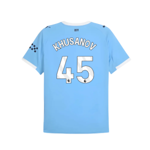 2025-2026 Man City Home Shirt (Khusanov 45)