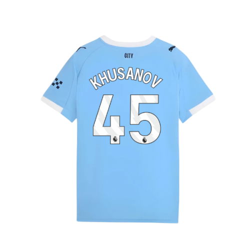 2025-2026 Man City Home Shirt (Kids) (Khusanov 45)