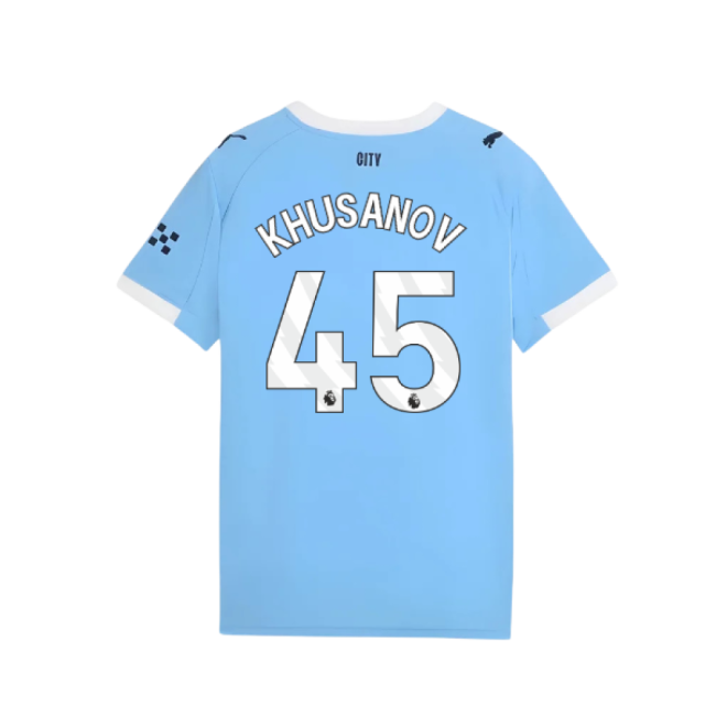 2025-2026 Man City Home Shirt (Kids) (Khusanov 45)