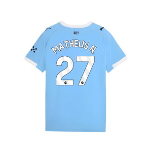 2025-2026 Man City Home Shirt (Kids) (Matheus N. 27)