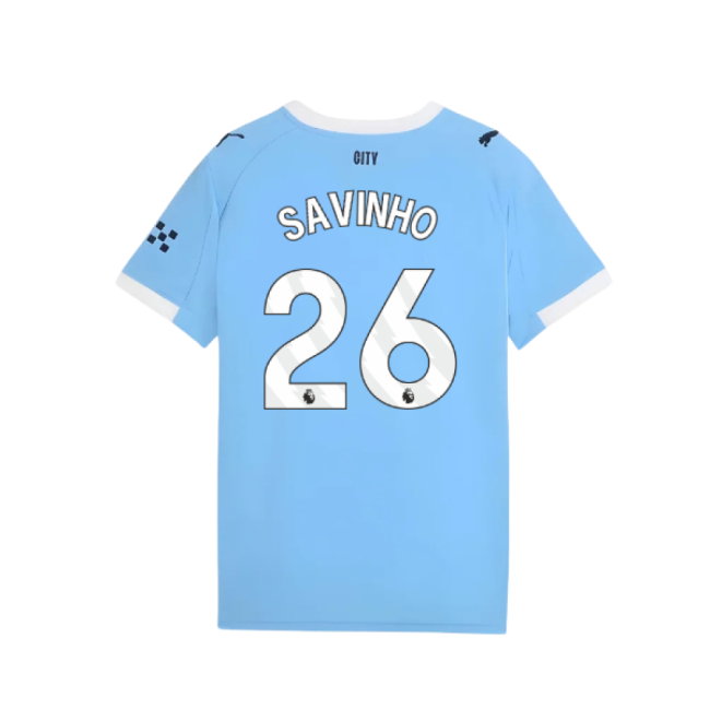 2025-2026 Man City Home Shirt (Kids) (Savinho 26)