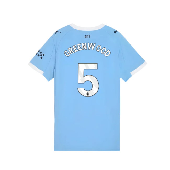 2025-2026 Man City Home Shirt (Womens) (Greenwood 5)