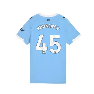 2025-2026 Man City Home Shirt (Womens) (Khusanov 45)